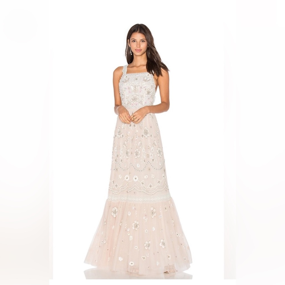 NWT Needle and Thread Pink Petal cluster bib gown xs 🦋 - Picture 4 of 16